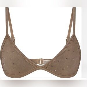 SKIMS Outdoor Rhinestone Triangle Bralette | Desert NWT